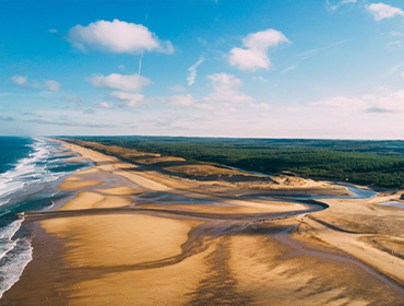 Vue aérienne plages landaises