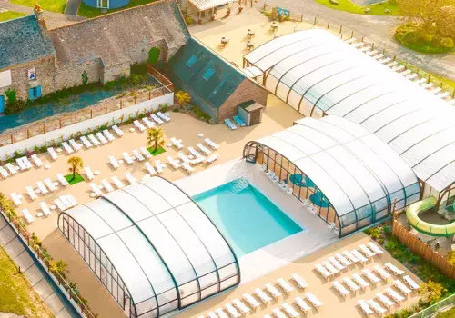 Piscine au Domaine de Litteau vue en drone